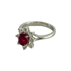 Bague en or blanc rubis et diamants - Castafiore