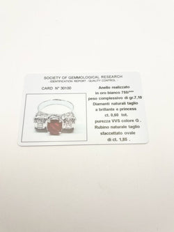 Bague en or blanc, rubis et diamants - Castafiore