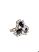 Bague en or blanc, saphir et diamant - Castafiore