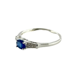 Bague en or blanc saphir et diamants - Castafiore