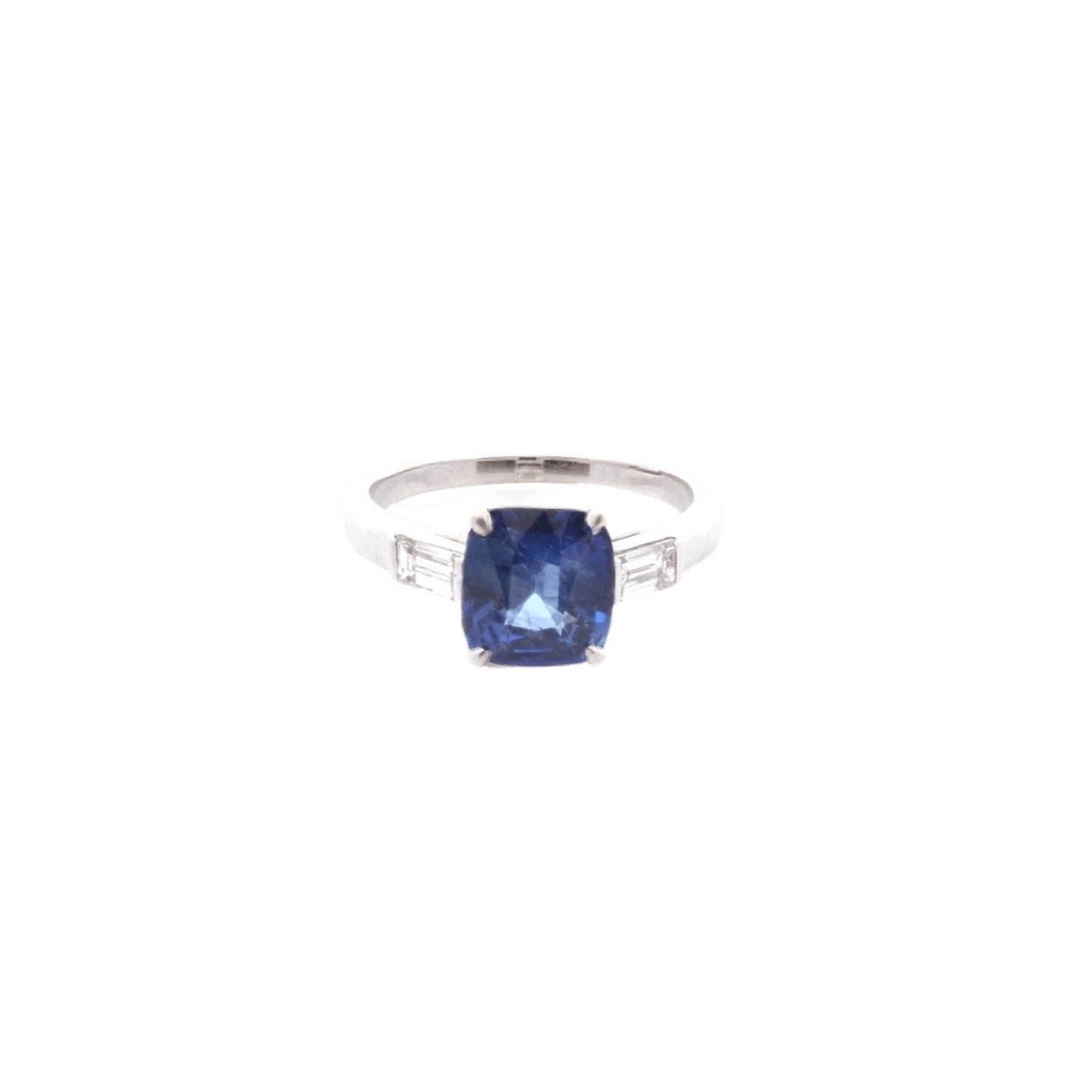 Bague en or blanc, saphir et diamants - Castafiore