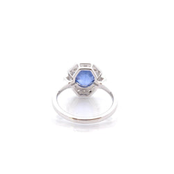 Bague en or blanc, saphir et diamants - Castafiore