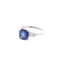 Bague en or blanc, saphir et diamants - Castafiore