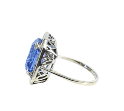 Bague en or blanc, saphir et diamants - Castafiore