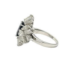 Bague en or blanc, saphir et diamants - Castafiore