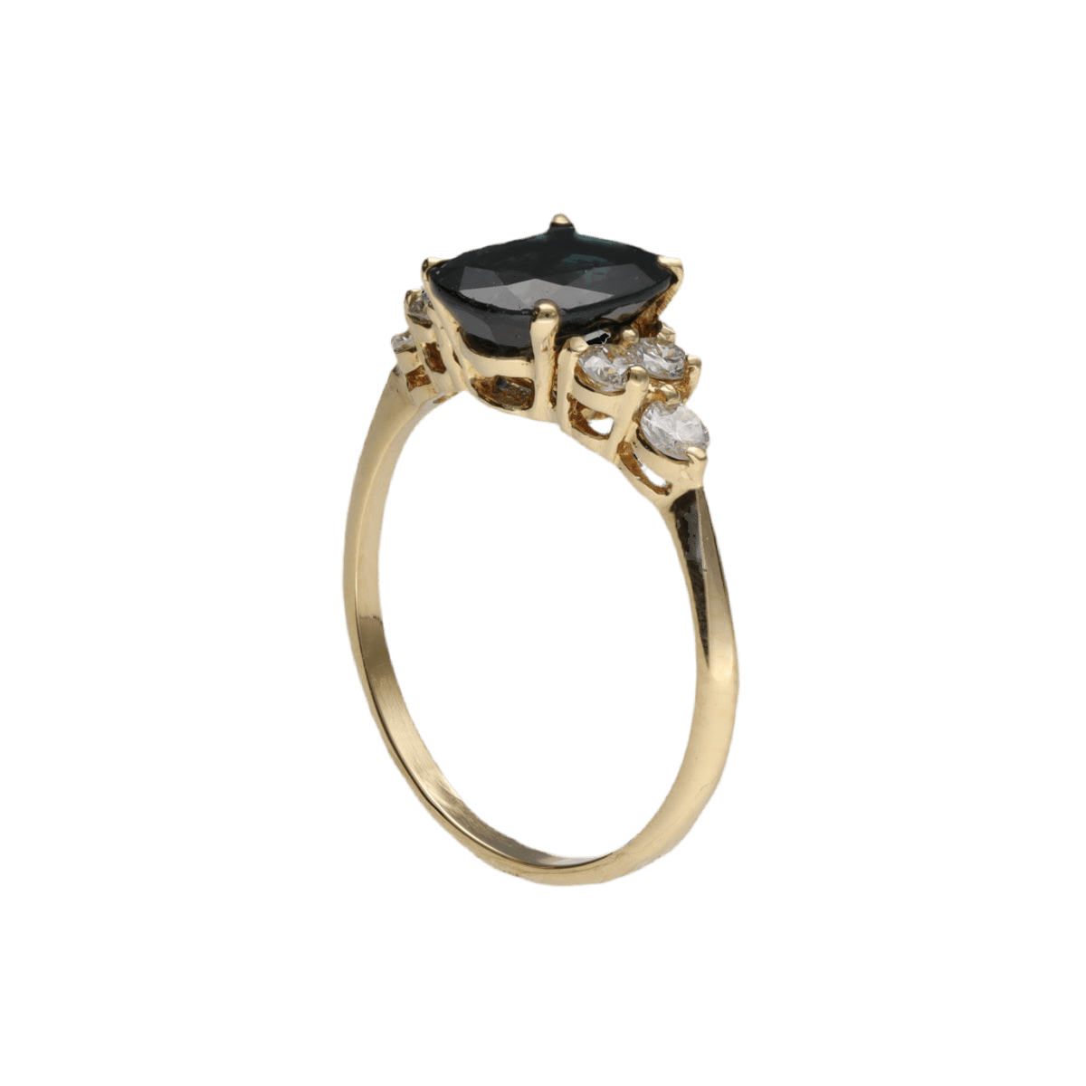 Bague en or blanc, saphir et diamants - Castafiore