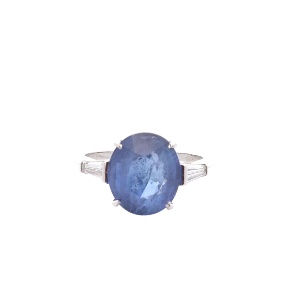 Bague en or blanc, saphir et diamants - Castafiore