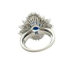Bague en or blanc, saphir et diamants - Castafiore