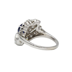 Bague en or blanc, saphir et diamants - Castafiore