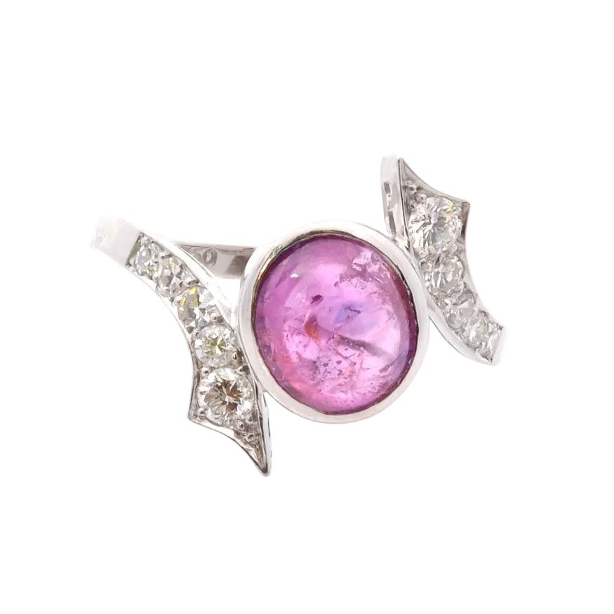Ring vintage pink sapphire, 3.58cts