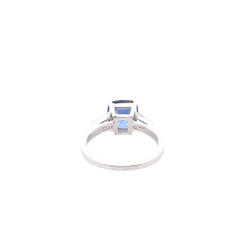 Bague en or blanc, saphir et diamants - Castafiore