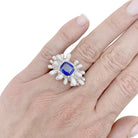 Bague en or blanc, saphir et diamants - Castafiore