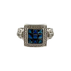 Bague en or blanc saphirs et diamants - Castafiore