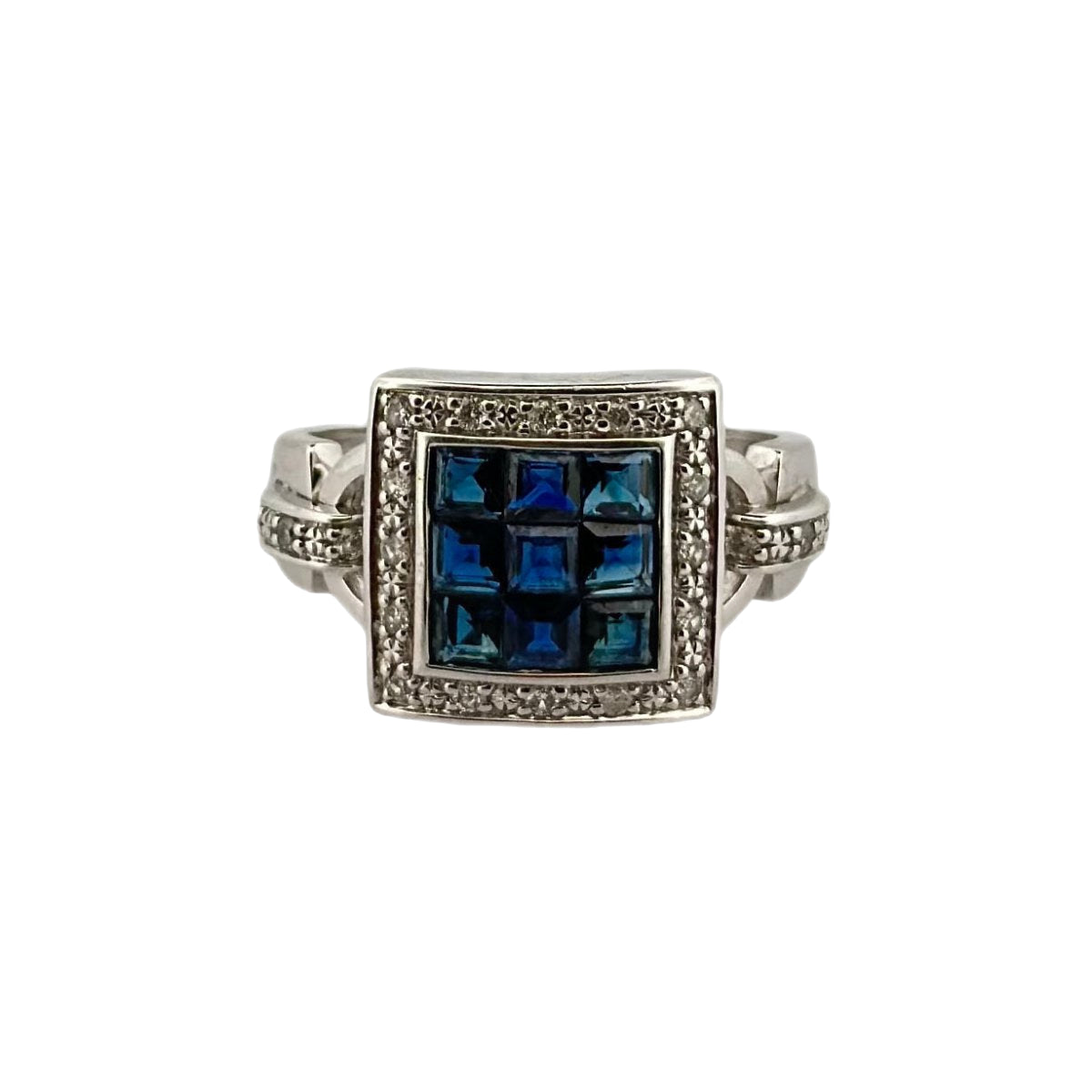 Bague en or blanc saphirs et diamants - Castafiore