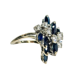 Bague en or blanc, saphirs, et diamants - Castafiore
