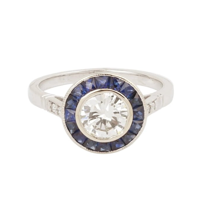 Bague en or blanc, saphirs, et diamants - Castafiore