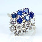 Bague en or blanc, saphirs et diamants - Castafiore