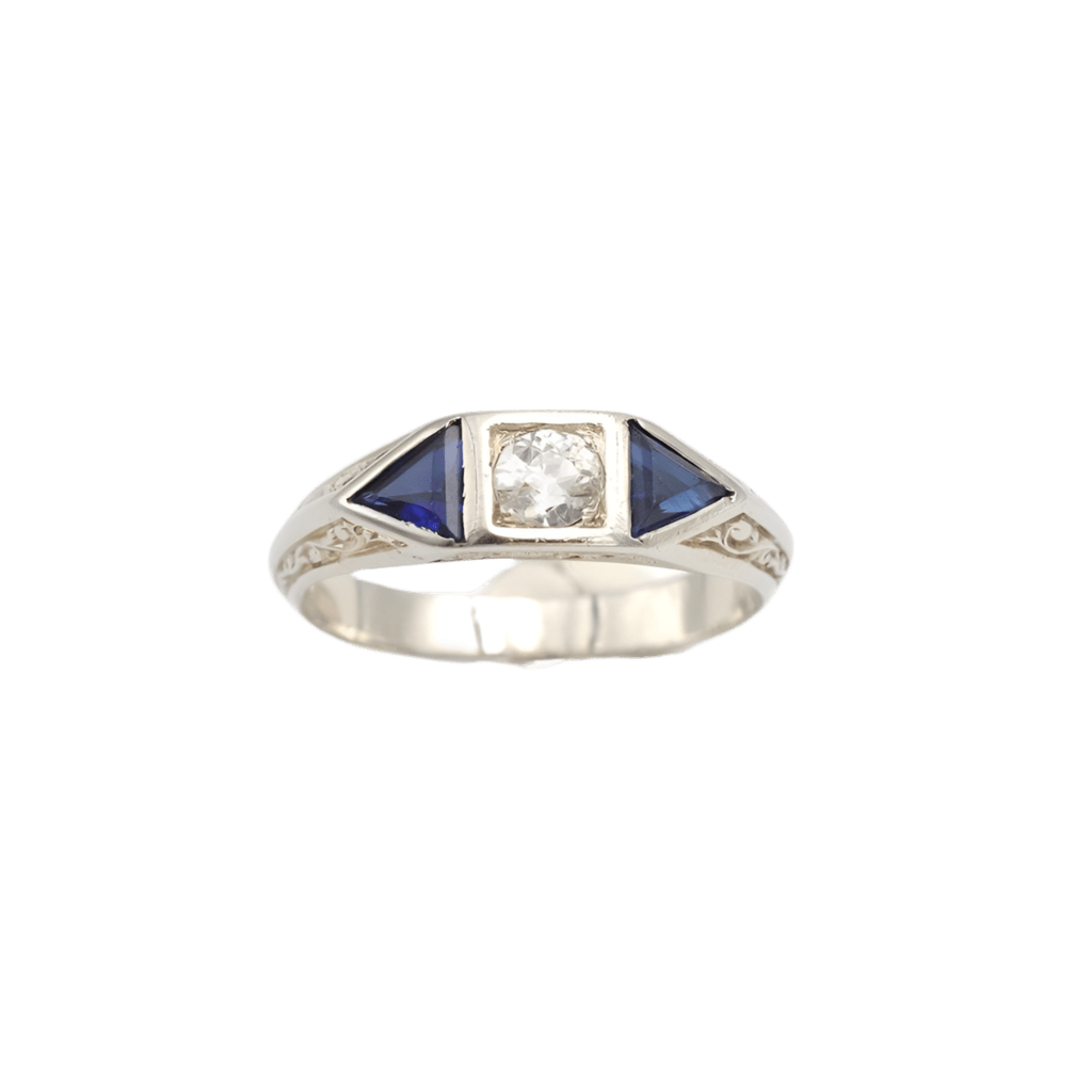 Bague en or blanc, saphirs et diamants - Castafiore