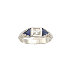 Bague en or blanc, saphirs et diamants - Castafiore