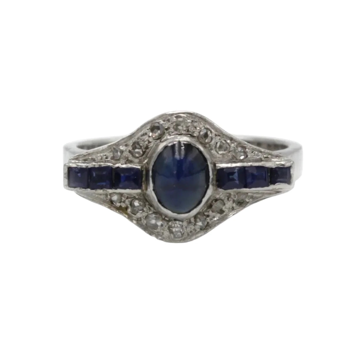 Bague en or blanc, saphirs et diamants - Castafiore