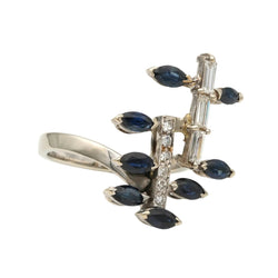 Bague en or blanc, saphirs et diamants - Castafiore