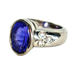 Bague en or blanc, tanzanite, et diamants - Castafiore