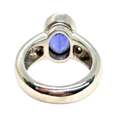 Bague en or blanc, tanzanite, et diamants - Castafiore