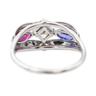 Bague en or blanc, tanzanite, grenat et diamant - Castafiore