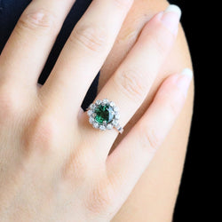 Bague en or blanc, tourmaline et diamants - Castafiore