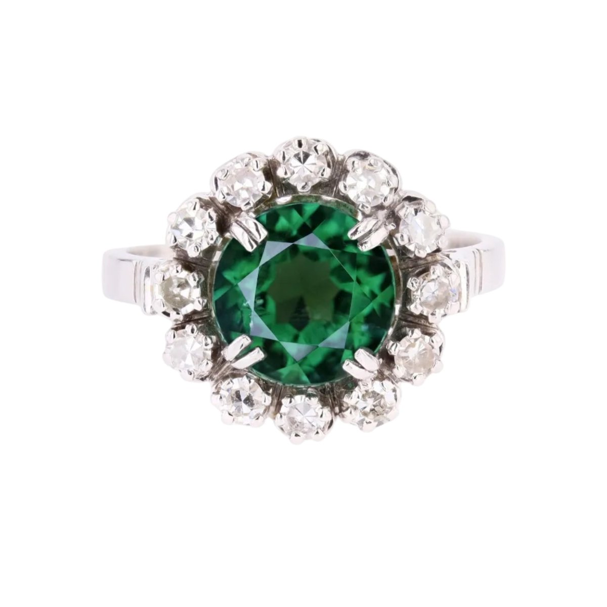 Bague en or blanc, tourmaline et diamants - Castafiore