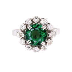 Bague en or blanc, tourmaline et diamants - Castafiore