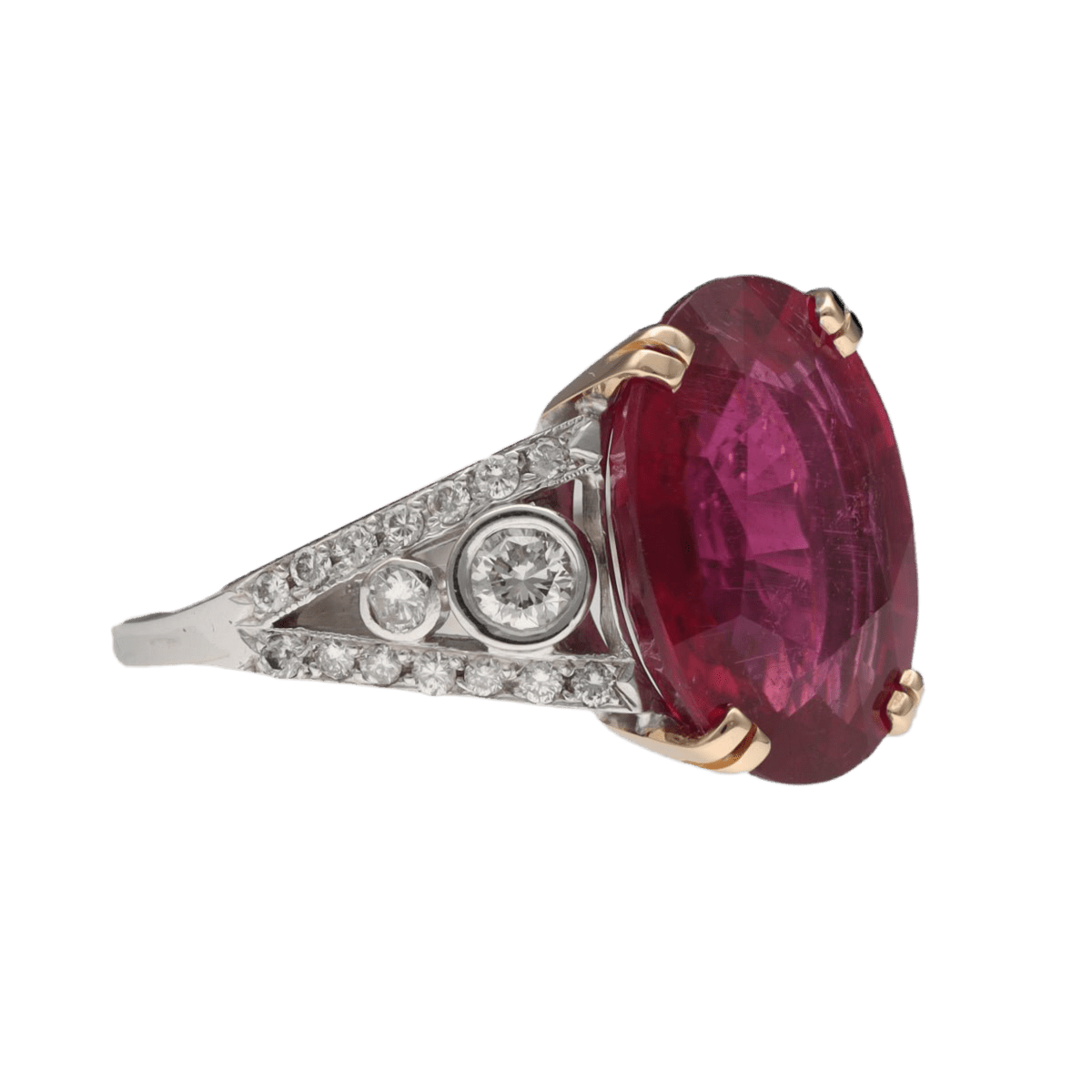 Bague en or blanc, tourmaline et diamants - Castafiore