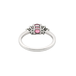 Bague en or blanc, tourmaline et péridots - Castafiore