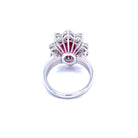 Bague en or certifiée SSEF de 3,80 carats de rubis et de diamants - Castafiore