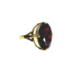 Bague en or champagne et grenat - Castafiore