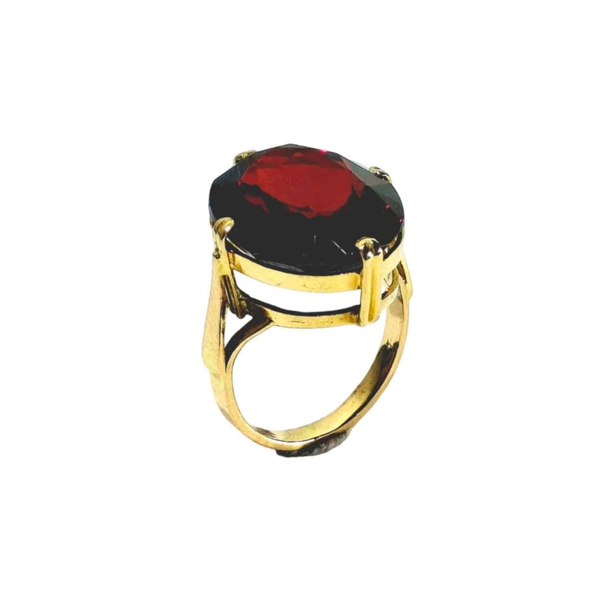 Bague en or champagne et grenat - Castafiore