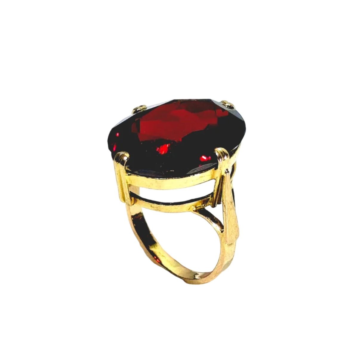 Bague en or champagne et grenat - Castafiore