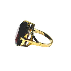 Bague en or champagne et grenat - Castafiore