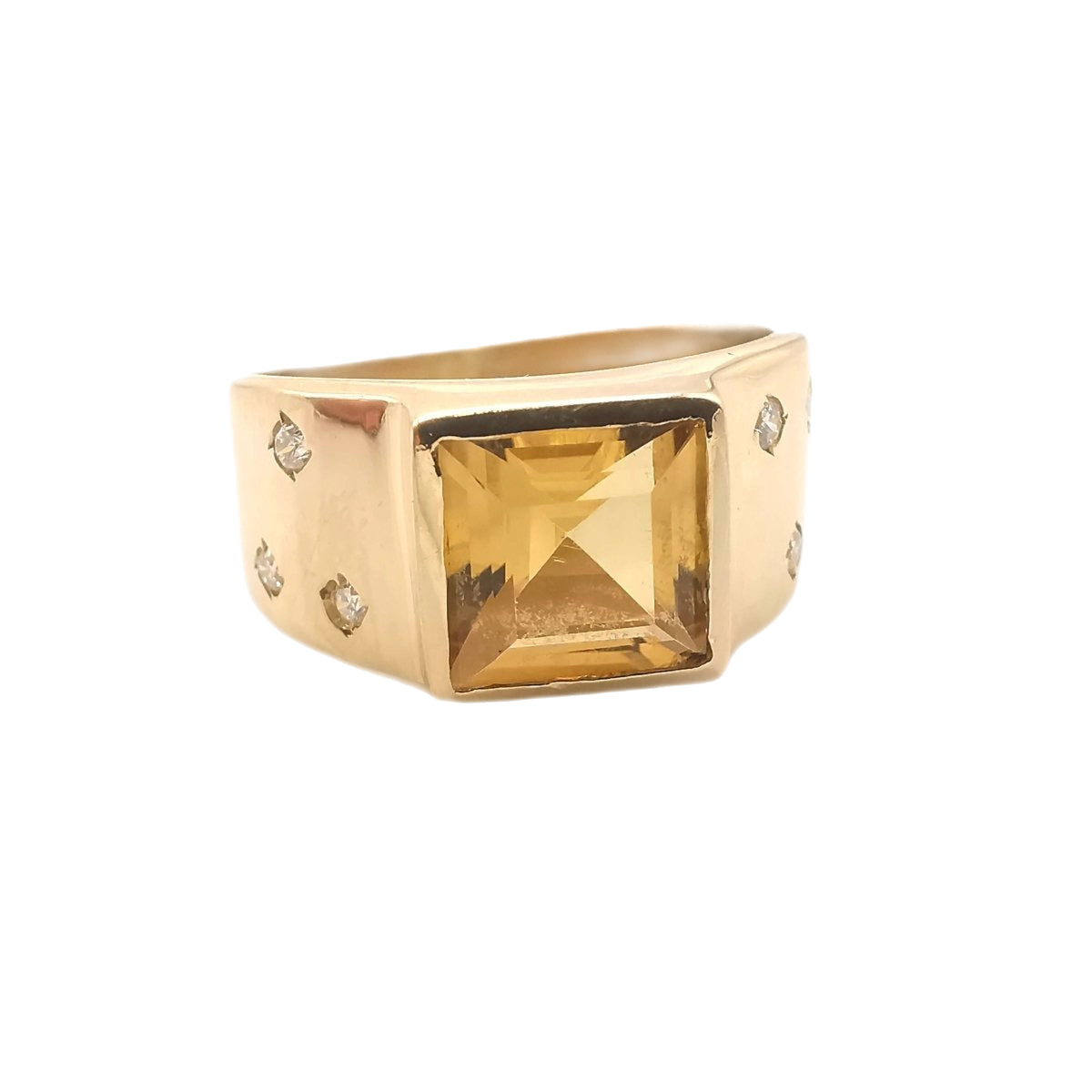 Bague en or citrine & diamants - Castafiore