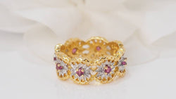 Bague en or deux tons et rubis