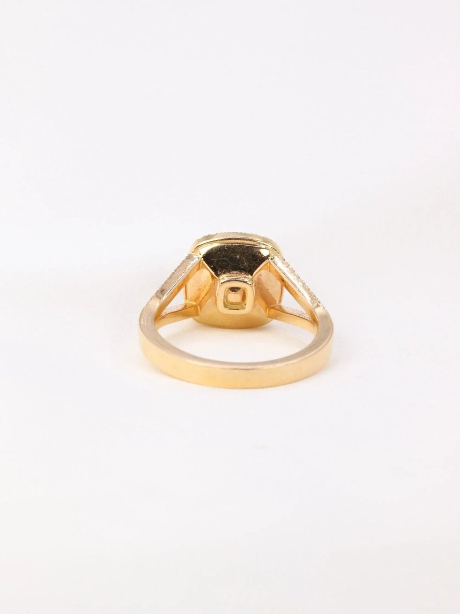 Bague en or, diamants et morganite taille coussin - Castafiore