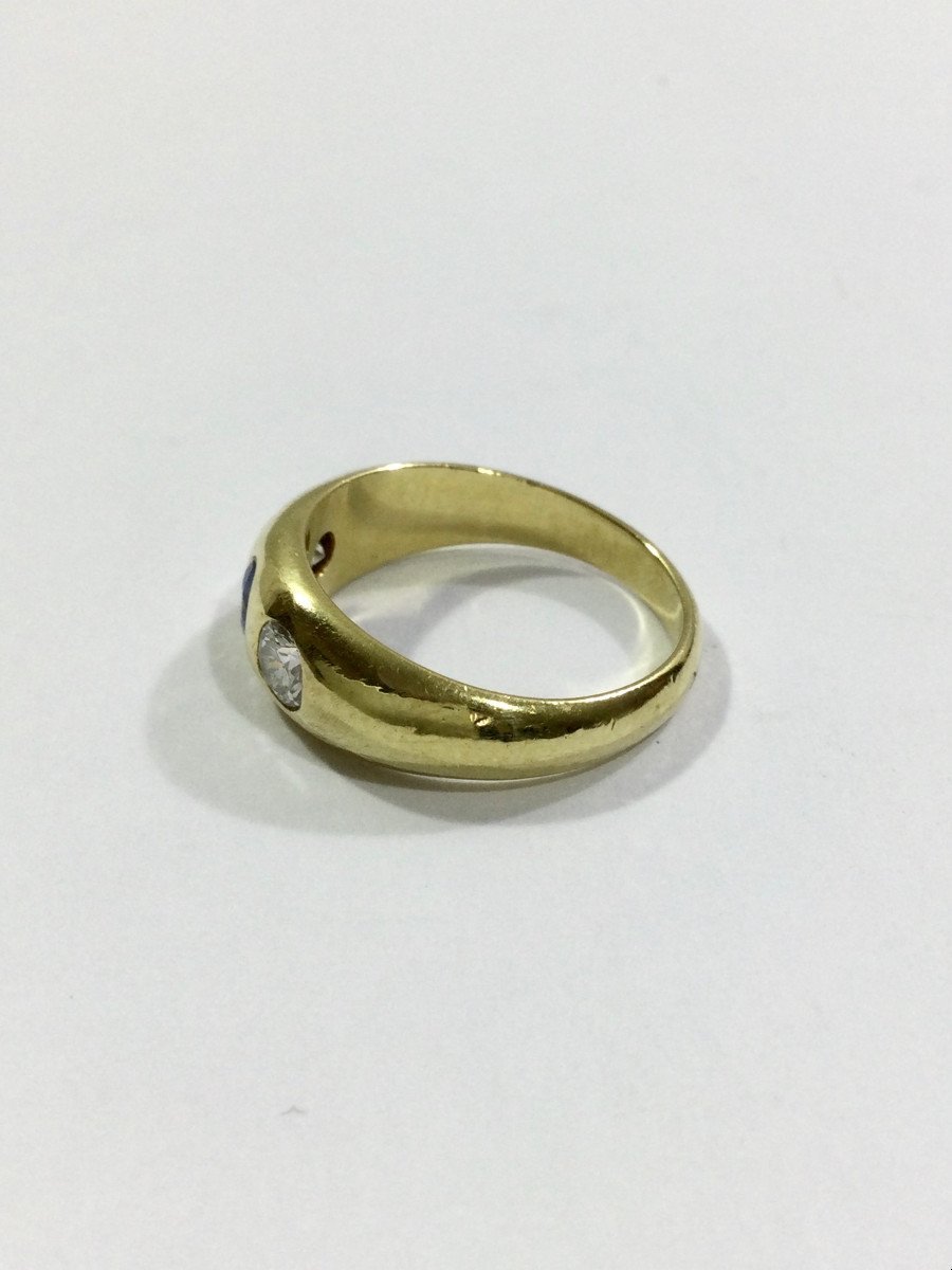 Bague En Or Diamants Et Saphir - Castafiore