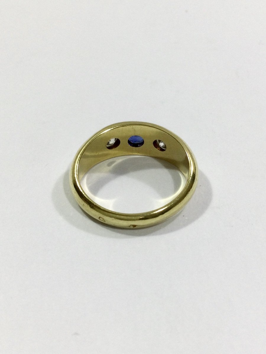 Bague En Or Diamants Et Saphir - Castafiore