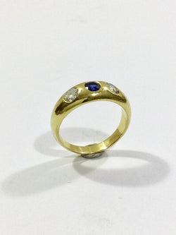 Bague En Or Diamants Et Saphir - Castafiore