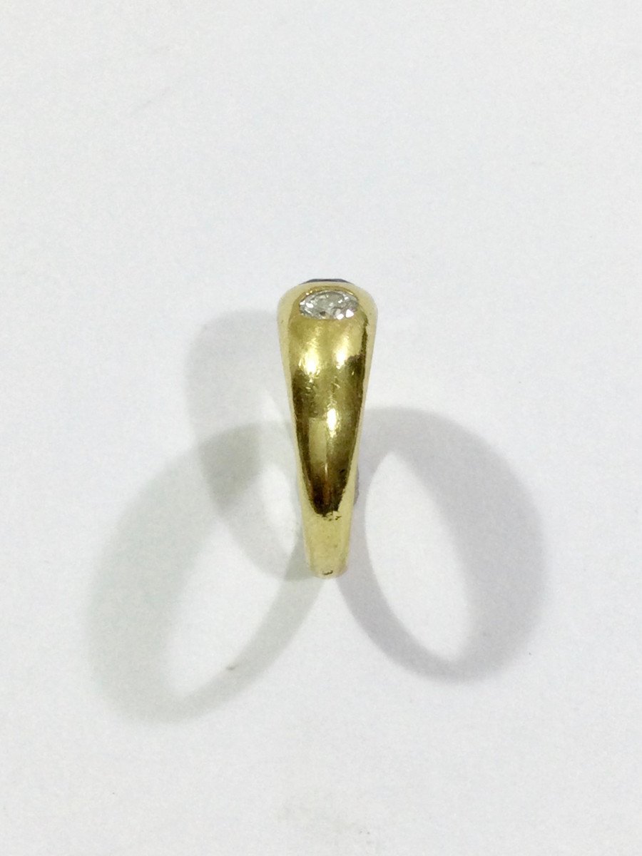 Bague En Or Diamants Et Saphir - Castafiore