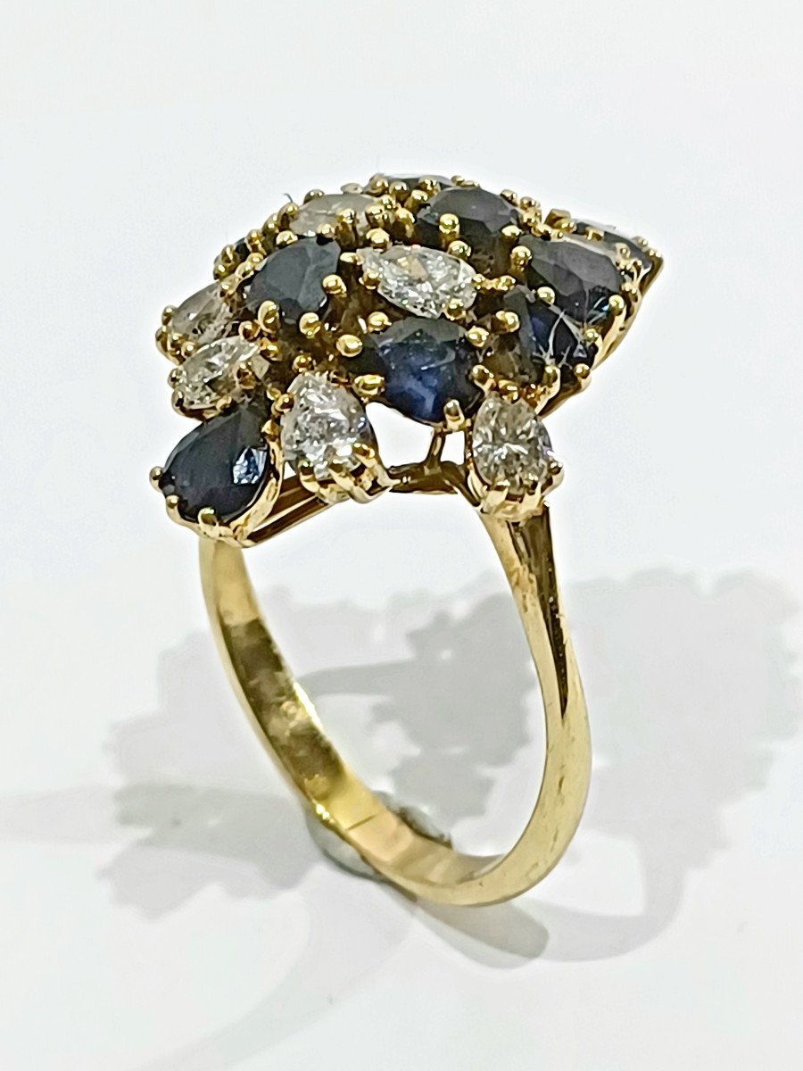 Bague En Or Diamants Et Saphirs - Castafiore
