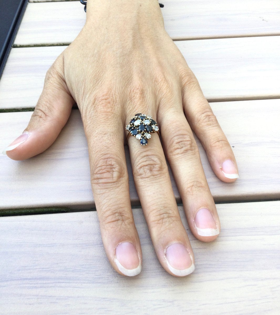 Bague En Or Diamants Et Saphirs - Castafiore