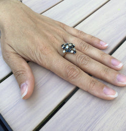 Bague En Or Diamants Et Saphirs - Castafiore