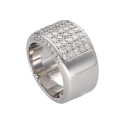 Bague en or gris 18 Cts massif de 37 Grs avec 2,0 Cts de diamants taille brillant G - VS. Taille 55. - Castafiore