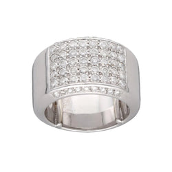 Bague en or gris 18 Cts massif de 37 Grs avec 2,0 Cts de diamants taille brillant G - VS. Taille 55. - Castafiore